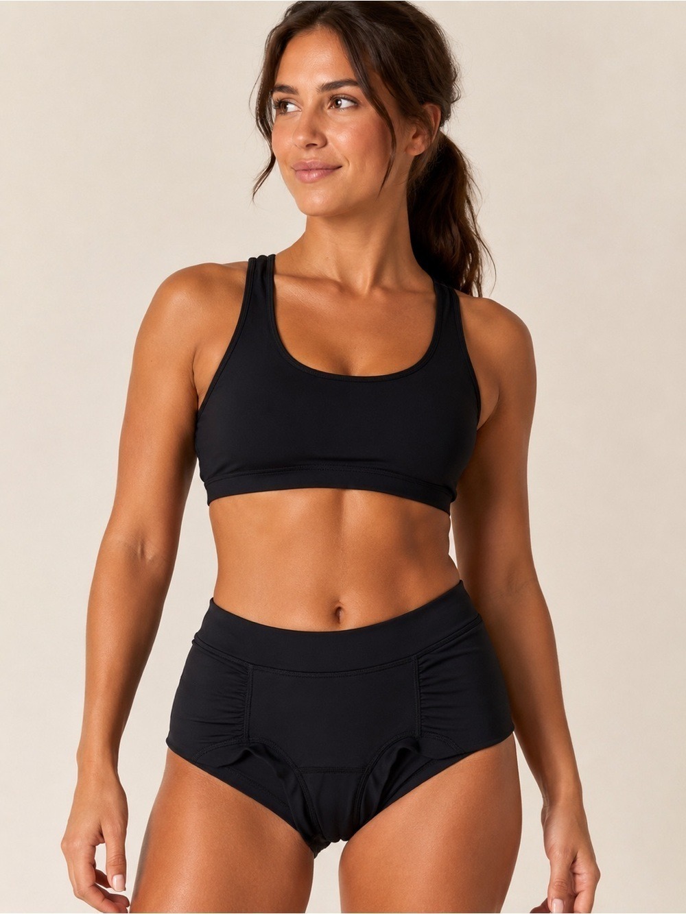 Lululemon Black Athletic Shorts Ruched Sides Size 2